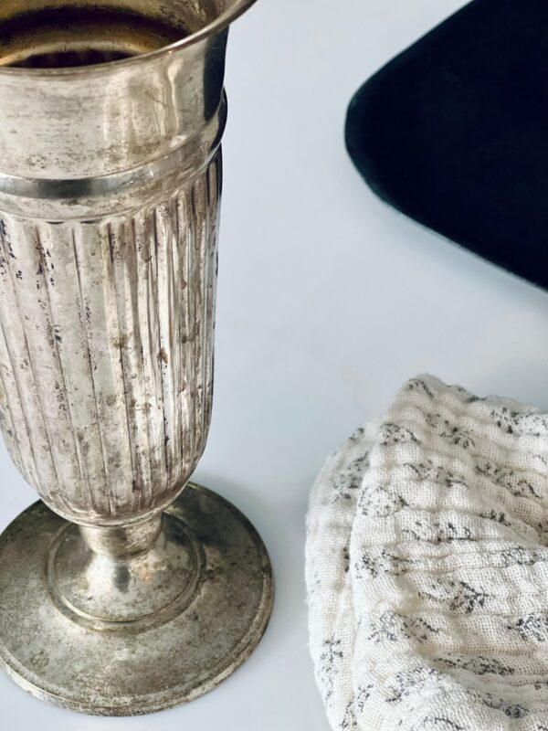 Fluted Metal Vase