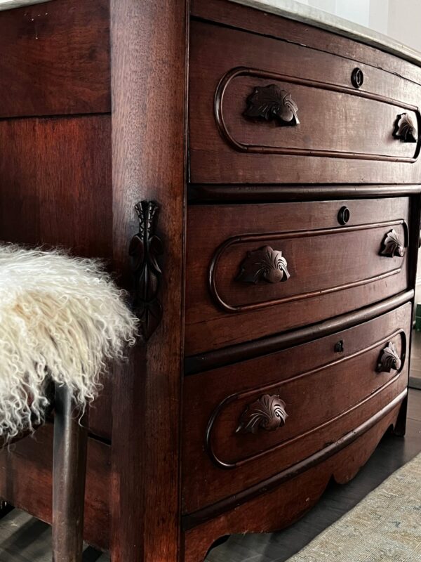 Vintage Marble Top Chest of Drawers - Image 2