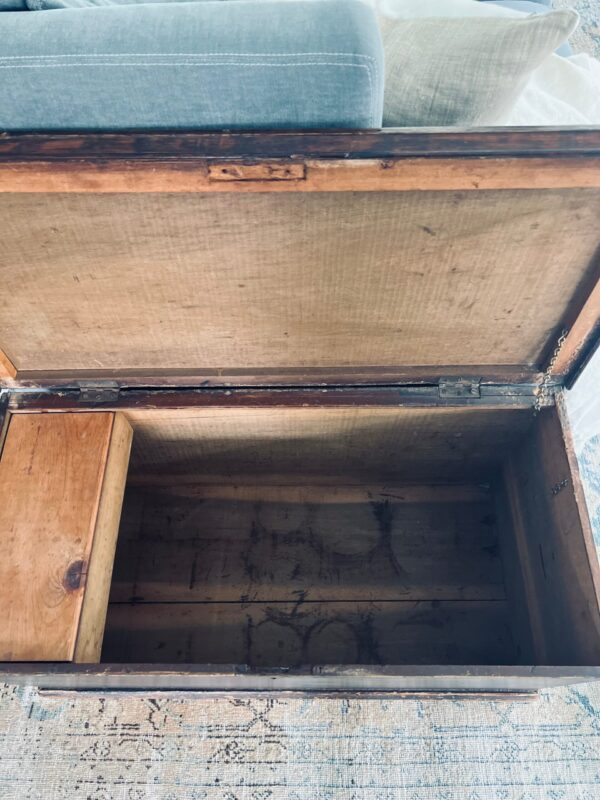 Vintage Wooden Storage Trunk - Image 3